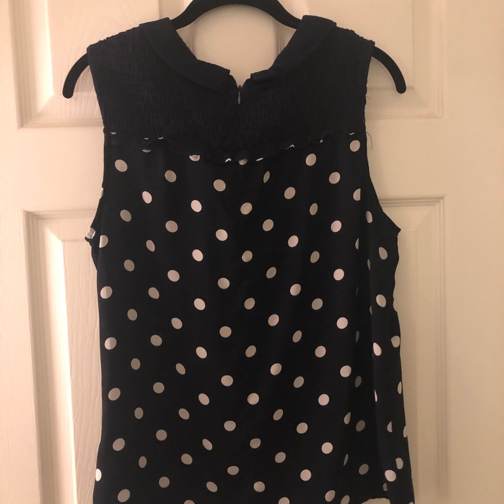 Tommy Hilfiger Navy Polka Dot blouse Lg